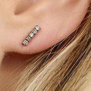 Selin Kent NYC Terra Incognita 14K Rose Gold & Diamonds Bar Stud (Single Only)
